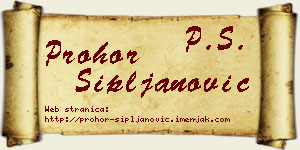 Prohor Sipljanović vizit kartica
